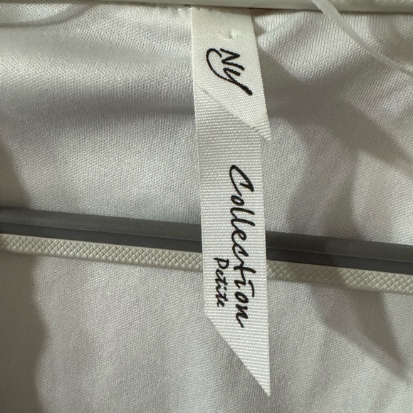 NY Collection Black and White V-Neck Long Sleeve Sundress Medium Petite - Picture 3 of 4